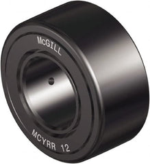 McGill - 40mm Bore, 80mm Roller Diam x 35mm Width, Steel Crowned Sealed Yoke Roller - 9,326 Lb Dynamic Load Capacity, 32mm Overall Width - Americas Tooling