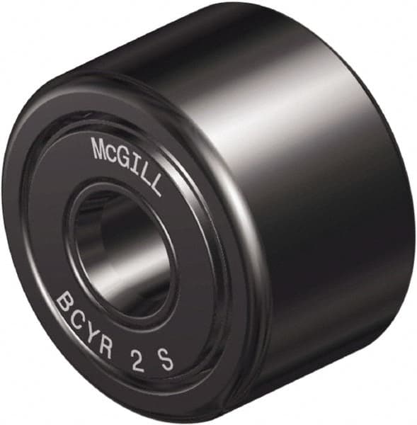 McGill - 3/8" Bore, 1-1/4" Roller Diam x 3/4" Roller Width, Steel Sealed Self-Lubricating Yoke Cam Follower with Nonmetallic Bushing - 0.81" Overall Width - Americas Tooling