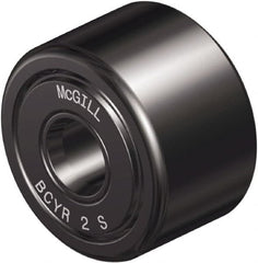 McGill - 1/4" Bore, 7/8" Roller Diam x 1/2" Roller Width, Steel Sealed Self-Lubricating Yoke Cam Follower with Nonmetallic Bushing - 0.56" Overall Width - Americas Tooling