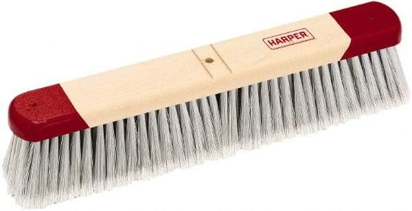 Harper Brush - 24" Smooth Surface Synthetic Push Broom - 3" Bristle Length, Wood Block, Bolt-On Handle Connection, Handle Sold Separately - Americas Tooling