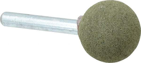 Grier Abrasives - 1" Max Diam x 2" Long, Ball A25, Rubberized Point - Coarse Grade, Aluminum Oxide, Mounted - Americas Tooling