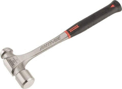 Proto - 2-1/2 Lb Head Steel Ball Pein Hammer - 15.24" Steel Handle with Grip, 1.72" Face Diam, 15-1/4" OAL, AntiVibe, Molded Textured Rubber Grip - Americas Tooling