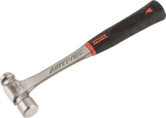 Proto - 3/4 Lb Head Steel Ball Pein Hammer - 12.12" Steel Handle with Grip, 1.16" Face Diam, 12-1/8" OAL, AntiVibe, Molded Textured Rubber Grip - Americas Tooling