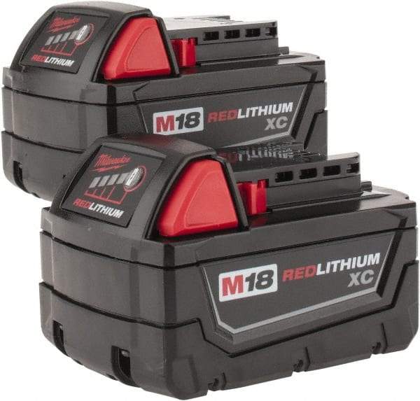 Milwaukee Tool - 18 Volt Lithium-Ion Power Tool Battery - 3 Ahr Capacity, 1 hr Charge Time, Series M18 XC RED - Americas Tooling