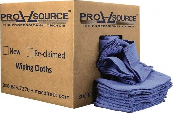 PRO-SOURCE - 25 Inch Long x 16 Inch Wide Virgin Cotton Rags - Blue, Huck, Lint Free, 10 Lbs. at 5 to 7 per Pound, Box - Americas Tooling