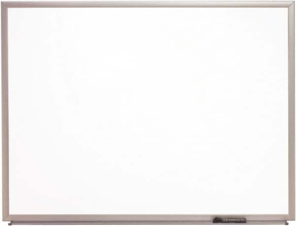 Ability One - 2" High x 37" Wide Porcelain on Steel Magnetic Marker Board with Wood Frame - Porcelain, 52" Deep - Americas Tooling