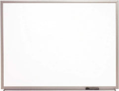 Ability One - 2" High x 37" Wide Porcelain on Steel Magnetic Marker Board with Wood Frame - Porcelain, 52" Deep - Americas Tooling