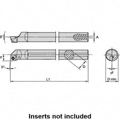 Kennametal - 20mm Min Bore Diam, 202.55mm OAL, 16mm Shank Diam, L-SCLP Indexable Boring Bar - 28.57mm Max Bore Depth, CP.. 09T308 Insert, Screw Holding Method - Americas Tooling