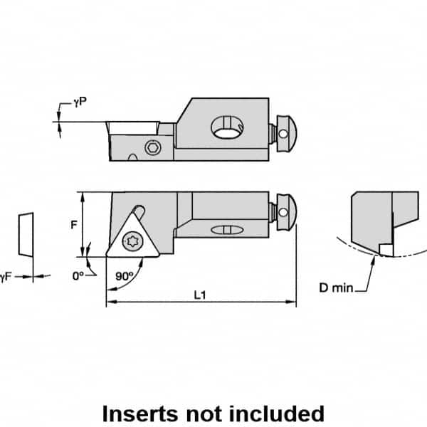 Kennametal - Series Screw-On, Left Hand, STGP Toolholder Compatibility, TP.. Insert Compatibility, Indexable Turning Cartridge - Screw Holding Method, 50mm OAL x 10mm OAW x 14.75mm OAH - Americas Tooling