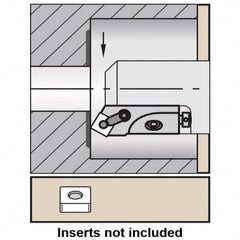 Kennametal - Series Kenloc, Right Hand, MSTN Toolholder Compatibility, SN.., TP.. Insert Compatibility, Indexable Turning Cartridge - Pin & Clamp Holding Method, 55mm OAL x 14mm OAW x 19.25mm OAH - Americas Tooling
