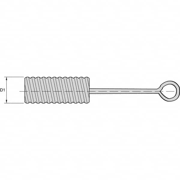 Kennametal - 1/2" Diam Nylon Spiral Brush - Single Spiral, 1/2" Filament Diam - Americas Tooling