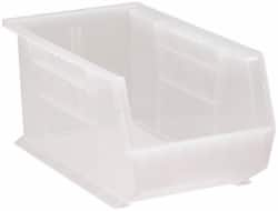 Quantum Storage - 60 Lb. Load Capacity, 14-3/4" Deep, Clear Polypropylene Hopper Stacking Bin - 7" High x 8-1/4" Wide x 14-3/4" Long - Americas Tooling