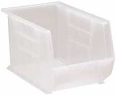 Quantum Storage - 60 Lb. Load Capacity, 13-5/8" Deep, Clear Polypropylene Hopper Stacking Bin - 8" High x 8-1/4" Wide x 13-5/8" Long - Americas Tooling