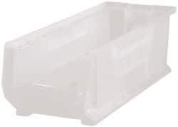 Quantum Storage - 125 Lb. Load Capacity, 23-7/8" Deep, Clear Polypropylene Hopper Stacking Bin - 7" High x 8-1/4" Wide x 23-7/8" Long - Americas Tooling