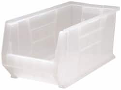 Quantum Storage - 125 Lb. Load Capacity, 23-7/8" Deep, Clear Polypropylene Hopper Stacking Bin - 10" High x 11" Wide x 23-7/8" Long - Americas Tooling