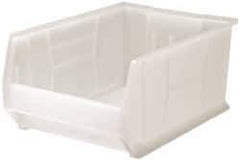 Quantum Storage - 125 Lb. Load Capacity, 23-7/8" Deep, Clear Polypropylene Hopper Stacking Bin - 11" High x 16-1/2" Wide x 23-7/8" Long - Americas Tooling