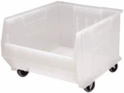 Quantum Storage - 125 Lb. Load Capacity, 23-7/8" Deep, Clear Polypropylene Hopper Stacking Bin - 11" High x 16-1/2" Wide x 23-7/8" Long - Americas Tooling