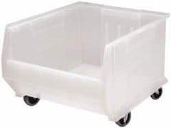 Quantum Storage - 125 Lb. Load Capacity, 23-7/8" Deep, Clear Polypropylene Hopper Stacking Bin - 12" High x 18-1/4" Wide x 23-7/8" Long - Americas Tooling