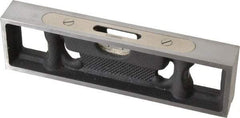 Starrett - 6" Long, 0.08" Graduation Sensitivity per 10", 3 Vials, Bench Level - Cast Iron - Americas Tooling