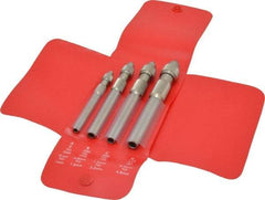 Starrett - 4 Piece 0.187" Pin Vise Set - 4" Long, 4.8mm Max Capacity, Comes in Vinyl Case - Americas Tooling