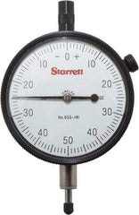 Starrett - 1/4" Range, 0-50-0 Dial Reading, 0.001" Graduation Dial Drop Indicator - 2-3/4" Dial, 0.1" Range per Revolution - Americas Tooling