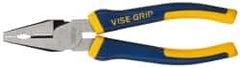 Irwin - 8" OAL, 1-3/8" Jaw Length x 1-1/4" Jaw Width, Combination Pliers - Combination Jaw, ProTouch Handles - Americas Tooling