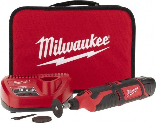 Milwaukee Tool - 12 Volt, Cordless Rotary Tool Kit - 5,000 to 32,000 RPM, Battery Included - Americas Tooling