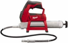 Milwaukee Tool - 8,000 Max psi, Flexible Battery-Operated Grease Gun - 14 oz (Cartridge) & 16 oz (Bulk) Capacity, 1/8 Thread Outlet, 3-Way, Bulk, Cartridge & Suction Fill, Includes Grease Coupler - Americas Tooling