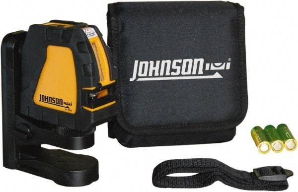 Johnson Level & Tool - 2 Beam 150' (Interior) Max Range Self Leveling Cross Line Laser - Red Beam, 1/8" at 35' Accuracy, 4-1/8" Long x 4-1/8" Wide x 1-15/16" High, Battery Included - Americas Tooling