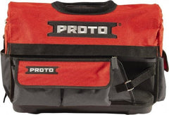 Proto - 10 Pocket Gray & Red Polyester Tool Bag - 20" Wide x 11" Deep x 15" High - Americas Tooling