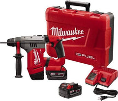 Milwaukee Tool - 18 Volt 1-1/8" SDS Plus Chuck Cordless Rotary Hammer - 0 to 5,000 BPM, 0 to 1,300 RPM, Reversible - Americas Tooling