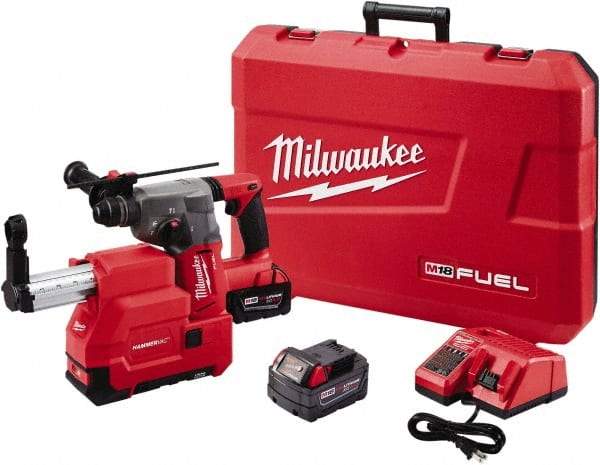 Milwaukee Tool - 18 Volt 1-1/8" SDS Plus Chuck Cordless Rotary Hammer - 0 to 5,000 BPM, 0 to 1,300 RPM, Reversible - Americas Tooling