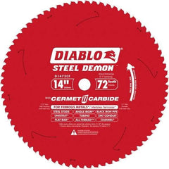 Freud - 14" Blade Diam, 72 Teeth, Carbide-Tipped Cold Saw Blade - 1" Arbor Hole Diam, 0.071" Blade Thickness - Americas Tooling