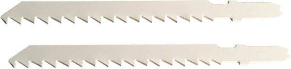 Disston - 3-1/8" Long, 6 Teeth per Inch, Carbon Steel Jig Saw Blade - Toothed Edge, 0.067" Thick, U-Shank, Raker Tooth Set - Americas Tooling