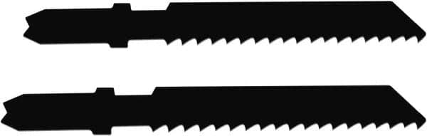 Disston - 2-3/4" Long, 14 Teeth per Inch, Carbon Steel Jig Saw Blade - Toothed Edge, 0.067" Thick, U-Shank, Raker Tooth Set - Americas Tooling