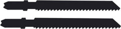 Disston - 3-1/2" Long, 10 Teeth per Inch, Carbon Steel Jig Saw Blade - Toothed Edge, 0.067" Thick, U-Shank, Raker Tooth Set - Americas Tooling