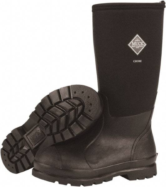 Honeywell - Men's Size 12 Wide Width Reinforced Knee Boot - Black, Neoprene Upper, Rubber Outsole, 16" High, Pull-On - Americas Tooling