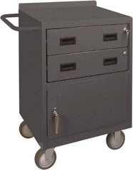 Durham - 1,200 Lb Capacity, 18" Wide x 24" Long x 39-3/4" High Mobile Cart - 1 Door, 2 Drawer, Steel, 2 Rigid/2 Swivel Casters - Americas Tooling