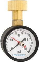 Value Collection - 2" Dial, 3/4 Thread, 0-160 Scale Range, Pressure Gauge - Top Connection Mount, Accurate to 3-2-3% of Scale - Americas Tooling