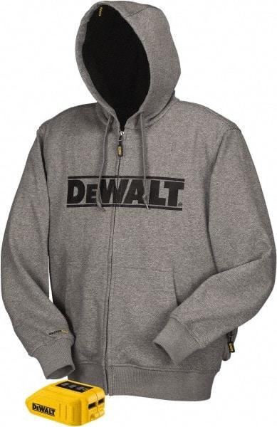 DeWALT - Size S Heated & Cold Weather Jacket - Gray, Polyester, Zipper Closure - Americas Tooling