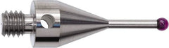 Renishaw - 0.1969 Inch Ball Diameter, Stainless Steel Stem, M4 Thread, Ruby Point Ball Tip CMM Stylus - 0.5354 Inch Working Length, 0.1378 Inch Stem Diameter, 0.689 Inch Overall Length - Americas Tooling