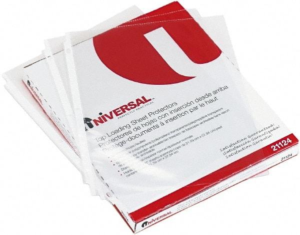 UNIVERSAL - 50 Piece Clear Sheet Protectors-Ring Binder - 11" High x 8-1/2" Wide - Americas Tooling