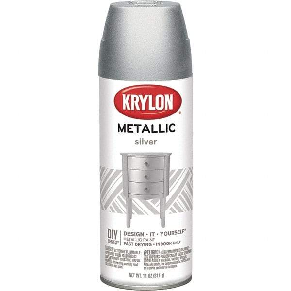 Krylon - Silver, Metallic, Aerosol Spray Paint - 15 to 20 Sq Ft per Can, 16 oz Container - Americas Tooling