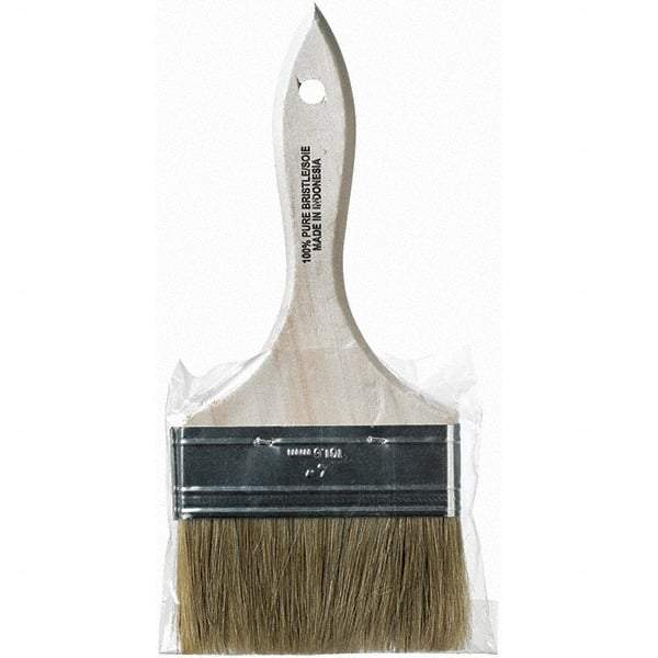 Krylon - 5/8" Flat White China Bristle Chip Brush - 2" Bristle Length, 4" Wood Beavertail Handle - Americas Tooling