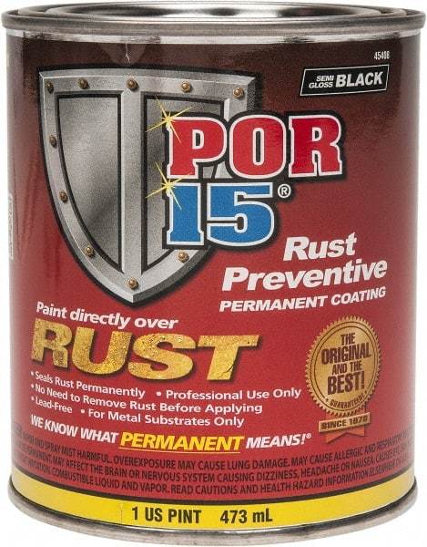 POR-15 - 1 Pint, Semi Gloss Black, Rust Preventative Paint - Comes in Can - Americas Tooling