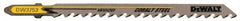 DeWALT - 4" Long, 6 Teeth per Inch, High Carbon Steel Jig Saw Blade - Toothed Edge, 1/4" Wide x 0.06" Thick, U-Shank - Americas Tooling