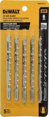 DeWALT - 4" Long, 6 Teeth per Inch, Cobalt Jig Saw Blade - Toothed Edge, 1/4" Wide x 0.06" Thick, T-Shank - Americas Tooling