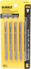 DeWALT - 4" Long, 10 Teeth per Inch, Cobalt Jig Saw Blade - Toothed Edge, 1/4" Wide x 0.06" Thick, T-Shank - Americas Tooling