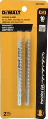 DeWALT - 4" Long, 10 Teeth per Inch, High Carbon Steel Jig Saw Blade - Toothed Edge, 1/4" Wide x 0.06" Thick, T-Shank - Americas Tooling