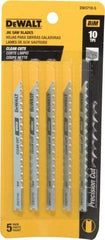 DeWALT - 4" Long, 10 Teeth per Inch, High Carbon Steel Jig Saw Blade - Toothed Edge, 1/4" Wide x 0.06" Thick, U-Shank - Americas Tooling